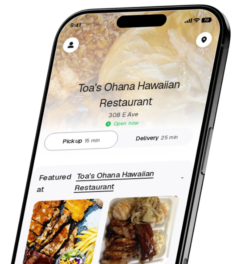 Toa's Ohana Hawaiian Restaurant app preview
