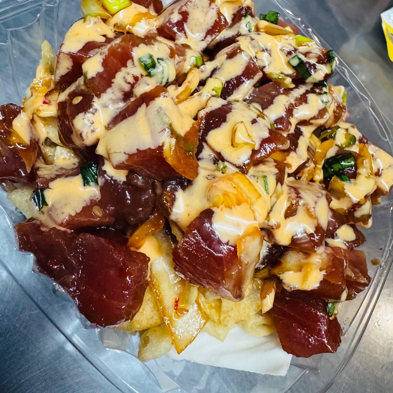 Savor our poke nachos
